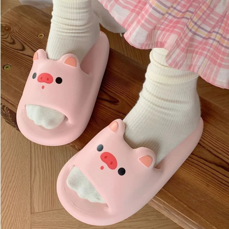 

Yasuk AllSeason Women's Casual Simple Indoor Outside Home Slippers Non-Slip Cute Pink Pig Versatile Super Soft Couples Unisex