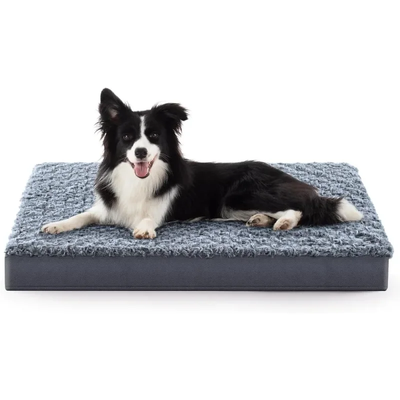 Orthopedic Dog Bed for Extra Large Medium Dogs, Big Egg-Crate Foam Dog Bed with Removable Waterproof Cover,