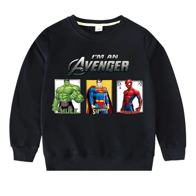 Autumn Boys' Long Sleeved Hoodie Cartoon Spider Man Children's Round Neck Pullover Top, Boys' Fashionable Casual Clothes