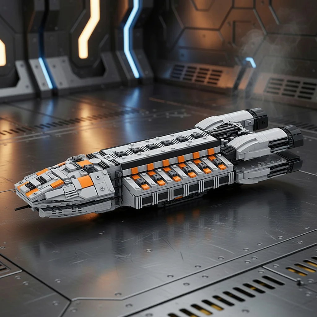 

MOC Sci-fi Space Battleship Building Blocks Galactic Carrier Spaceship Model DIY Bricks Assembly Collector Display