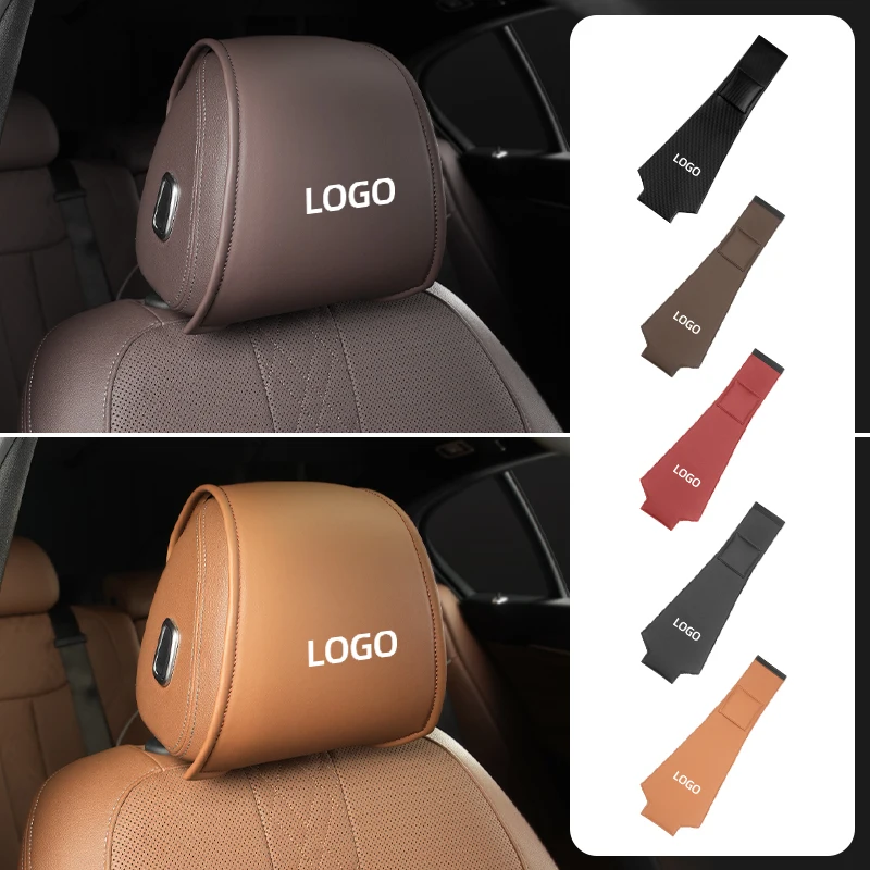 Car Logo Headrest Cover Neck Pillow Protector Auto Accessories For Bentley Bentayga Continental Flying Spur GT Mulsanne