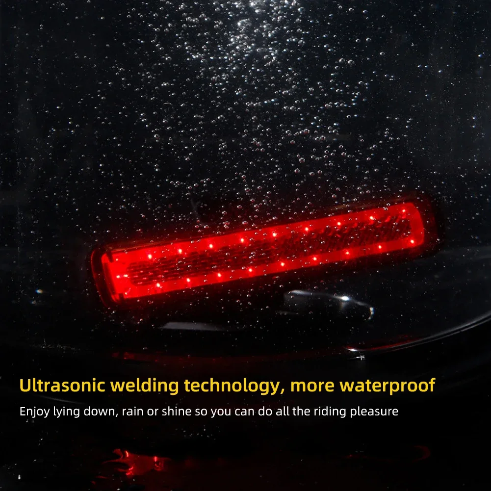 Enquêter arrière étanche à l'iode arc-en-ciel pour casque de scooter, LED RVB, feu arrière de vélo USB, feux de vélo, mode mémoire, 750 mAh