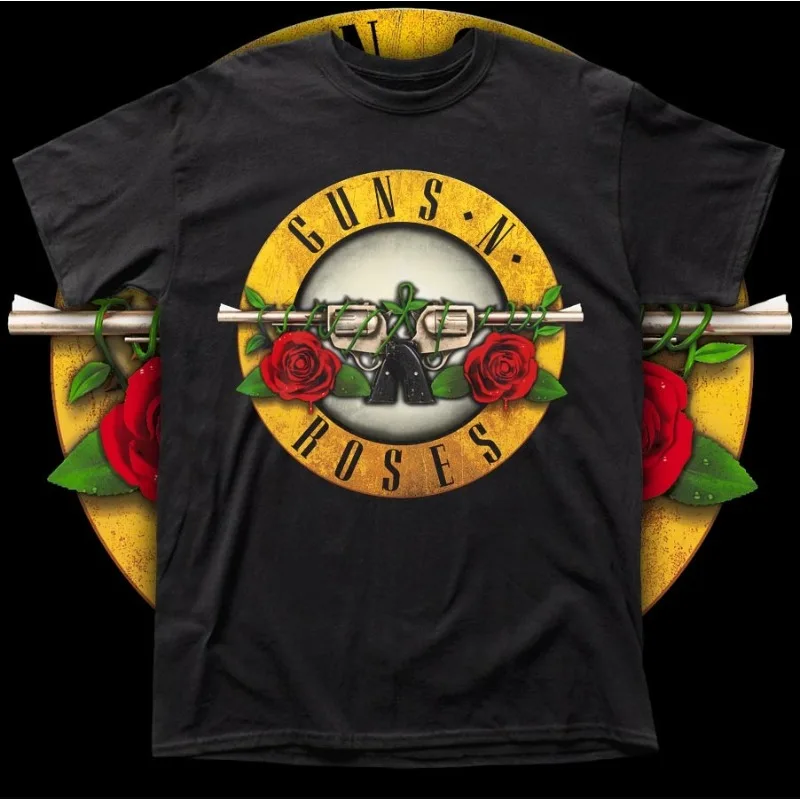 تي شيرت Guns N 'Roses Band' بشعار كلاسيكي 'قطن للرجال والنساء، أزياء رياضية خارجية وترفيهية للبالغين #1