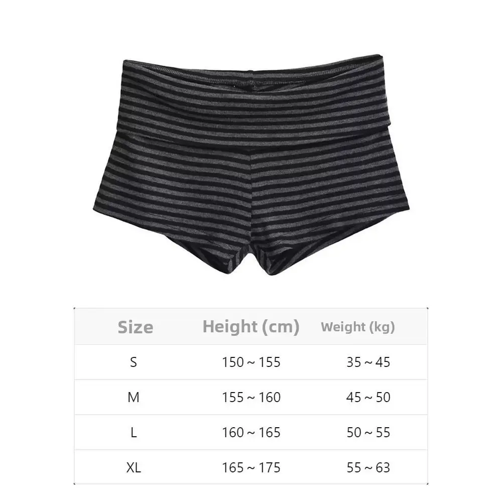 Neue gestreifte Shorts mit niedriger Taille, gestreiftes Muster, hohe Elastizität, lässige Shorts, bequeme kurze Shorts für Damen – Detail 1
