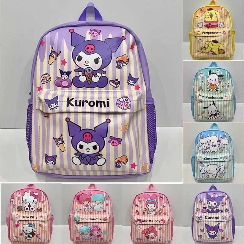 

Sanrio Kawaii Anime Cartoon series My melody Kuromi Creative Exquisite Color Value Cute Girl Waterproof Schoolbag Student Gift