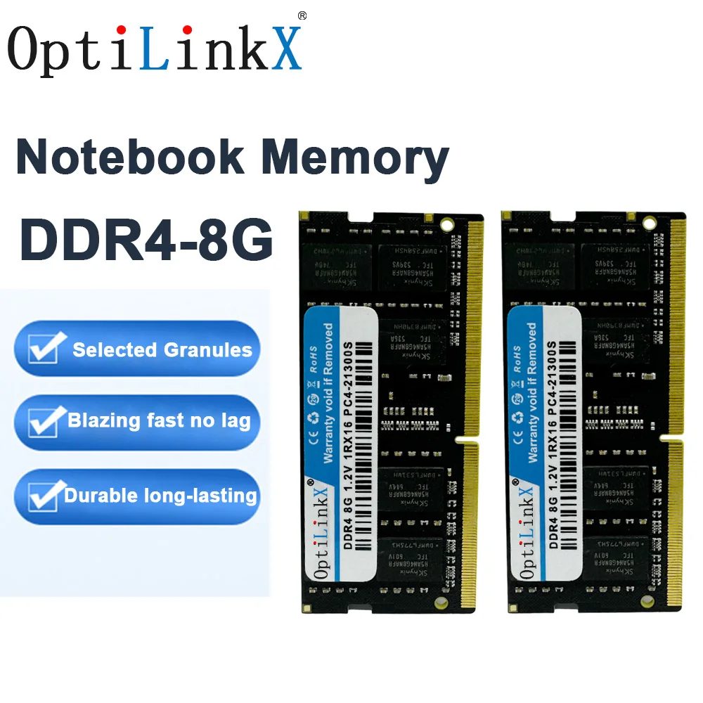 

OptiLinkX DDR4 Notebook 8G Computer Memory Stick 1.2V High-performance 2400/2666/3200MHz Fully Compatible Memory Module