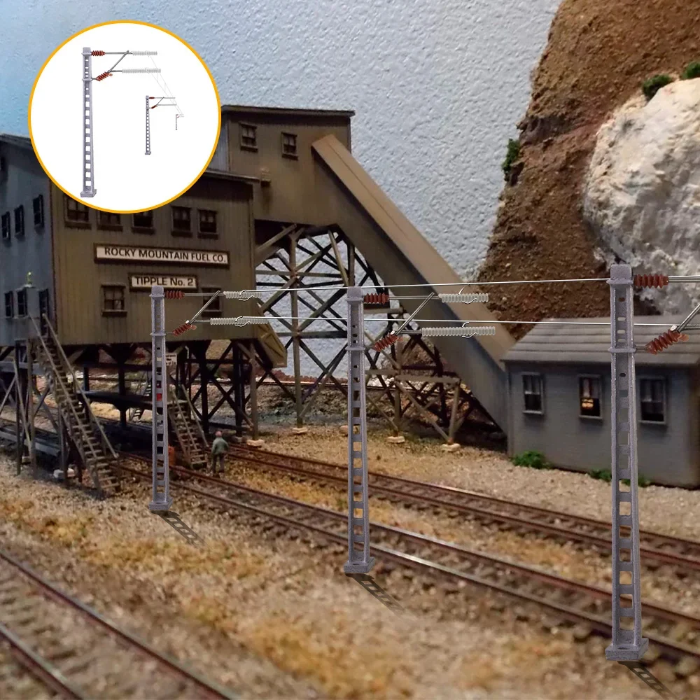 1/87-160 Scale Train station Railway  Catenary Contact Network Alloy Column engine HO N scale model train railway layouts