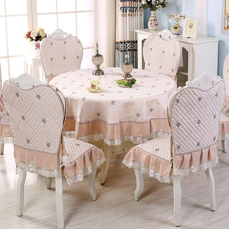 European style Classical Jacquard Tablecloths Household Living Room Decoration Chair Covers Tablecloths Banquet Round Tablecloth