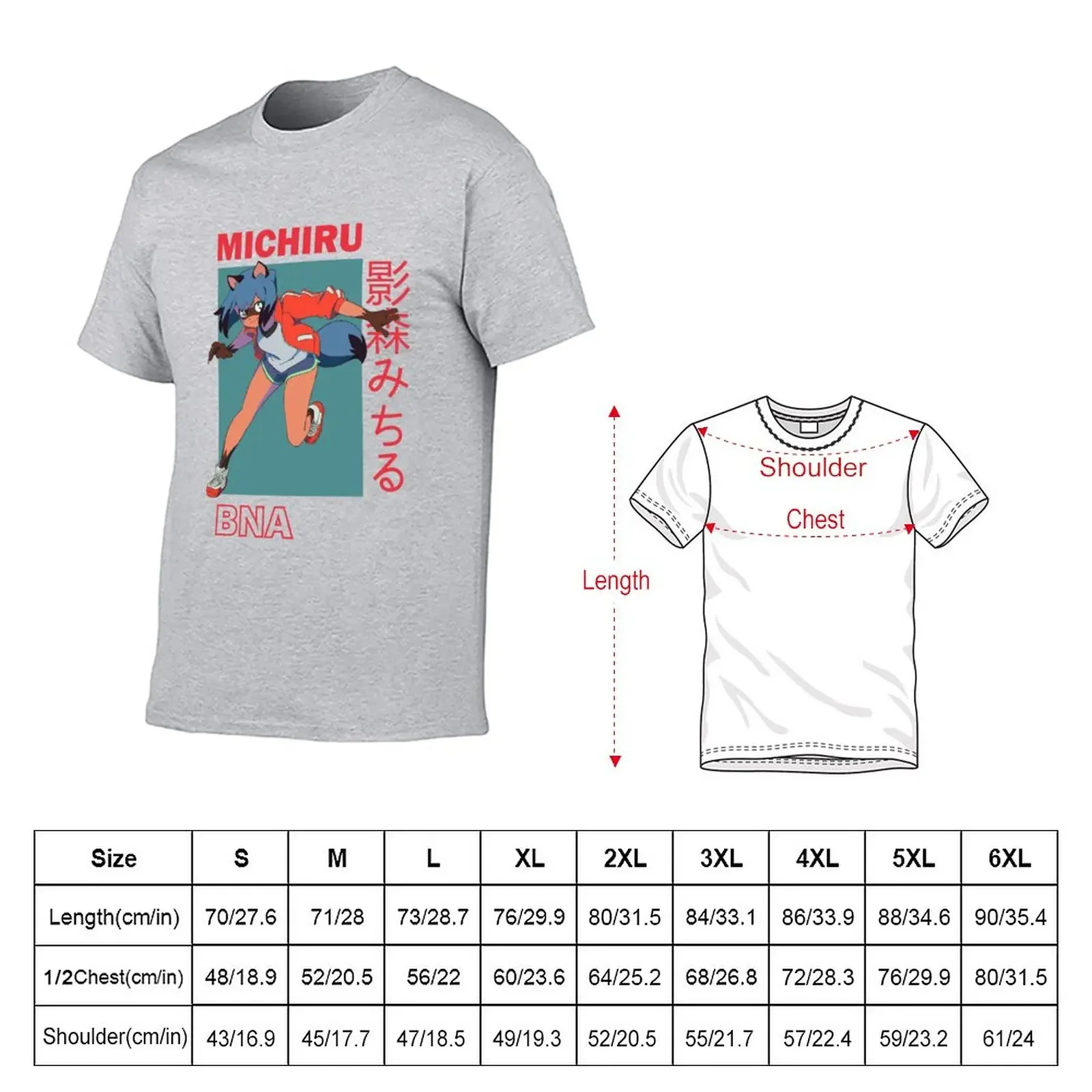 Michiru Kagemori BNA Trigger Anime T-Shirt customs sweat shirt mens graphic t-shirts hip hop