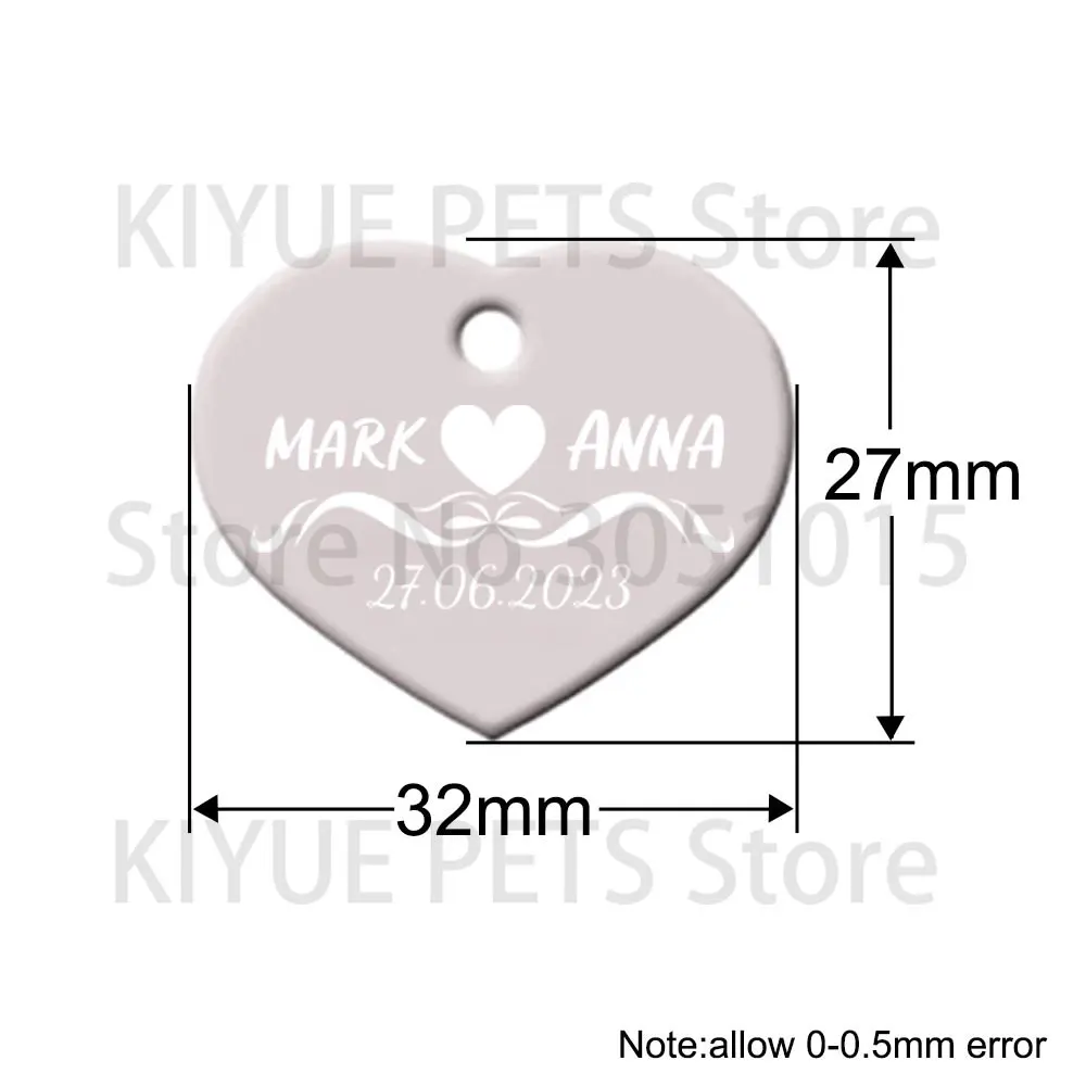 Customize Engraved 100/50/20Pcs Heart Wedding Aluminium Keyring Pendant Favor Shower Small Gift Birthday Wedding Metal Keychain