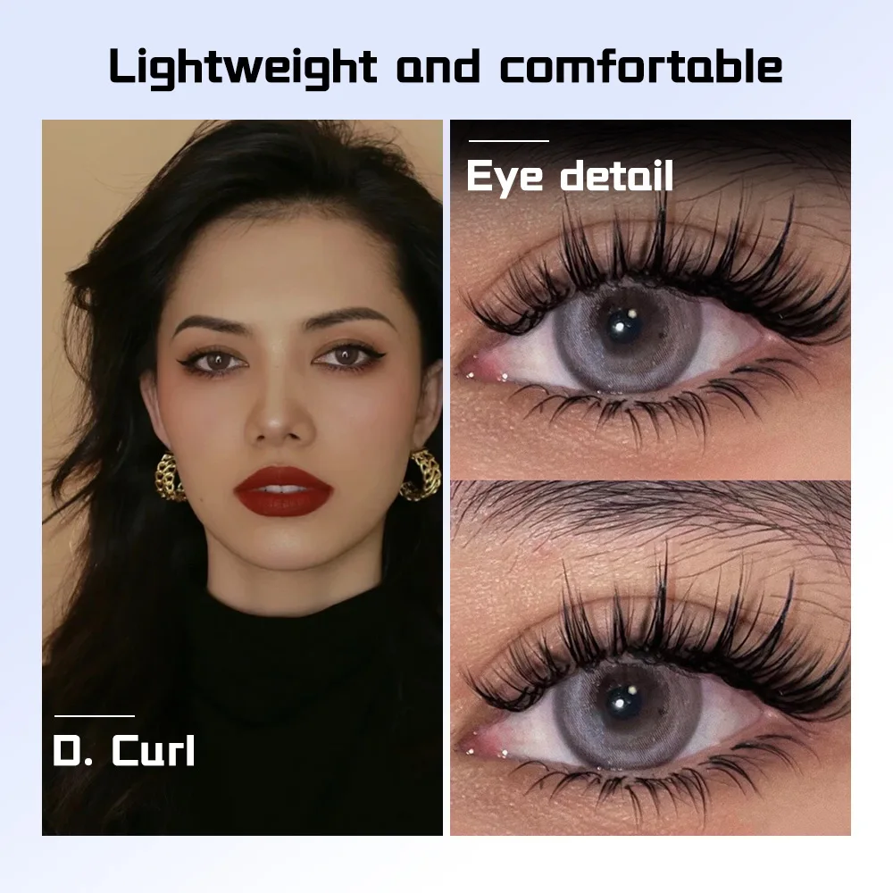 20 pares de cílios postiços pretos naturais fofos peludos cílios para festa diária
