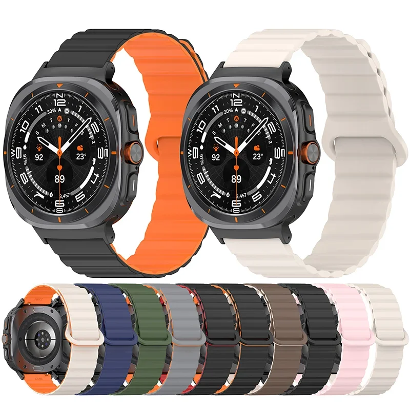 Pasek z pętlą magnetyczną do zegarka Samsung Galaxy Watch 7 Ultra 47 mm Silikonowa bransoletka magnetyczna bez szczelin do paska zegarka 7Ultra Akcesoria