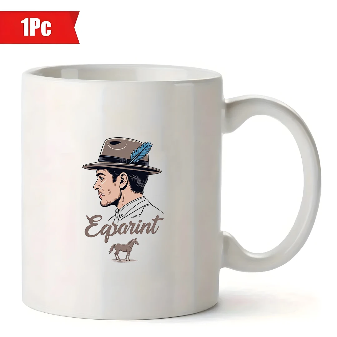 Чашка 11 унций + ретро-кепка для мужчин, рукописный эспарант + декор с рисунком лошади, рождественский подарок, домашний офис, чашка для холодных и горячих напитков
