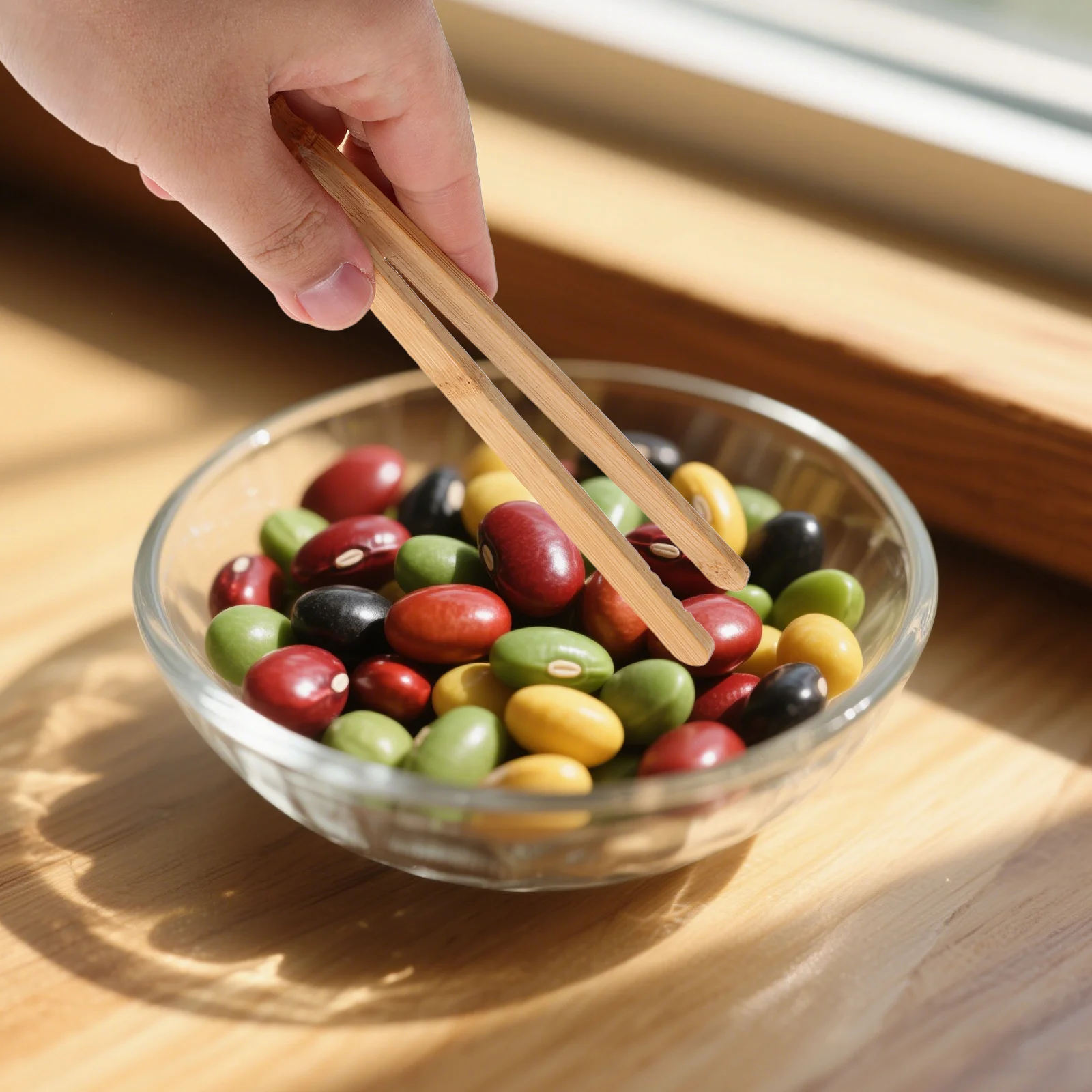 6 stuks houten pincet Montessori geïnspireerd fijne motoriekontwikkeling voor kinderen Bead Picking Crafting Educatief hulpmiddel