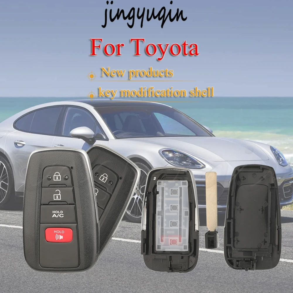 Jingyuqin 4 أزرار منتج جديد استبدال غطاء مفتاح السيارة عن بعد للتطبيق: تويوتا 3 + 1 قطعة (A/c) للإسكان vvdi