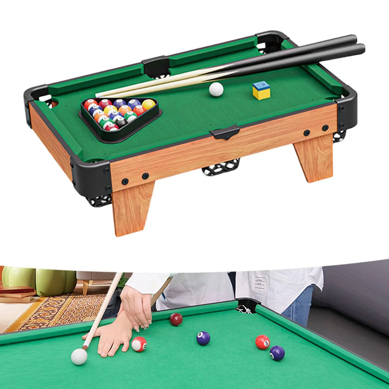 

Mini Pool Table for Kids Billiards Game Table for Boys Easy Storage Party