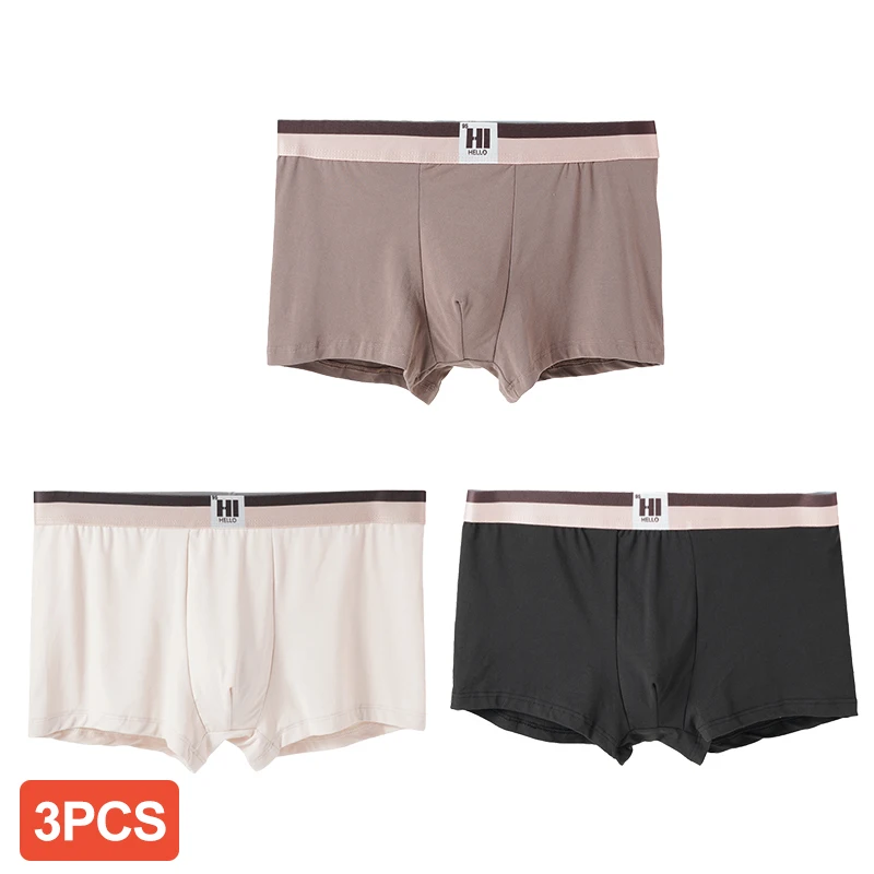 

3 шт., мужские трусы в корейском стиле, интимное нижнее белье, Homme, боксеры, шорты, однотонное сексуальное женское белье, трусы-боксеры