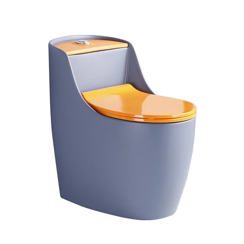 

Personalized color small apartment one-piece toilet, household low water tank water-saving small size siphon gray toilet