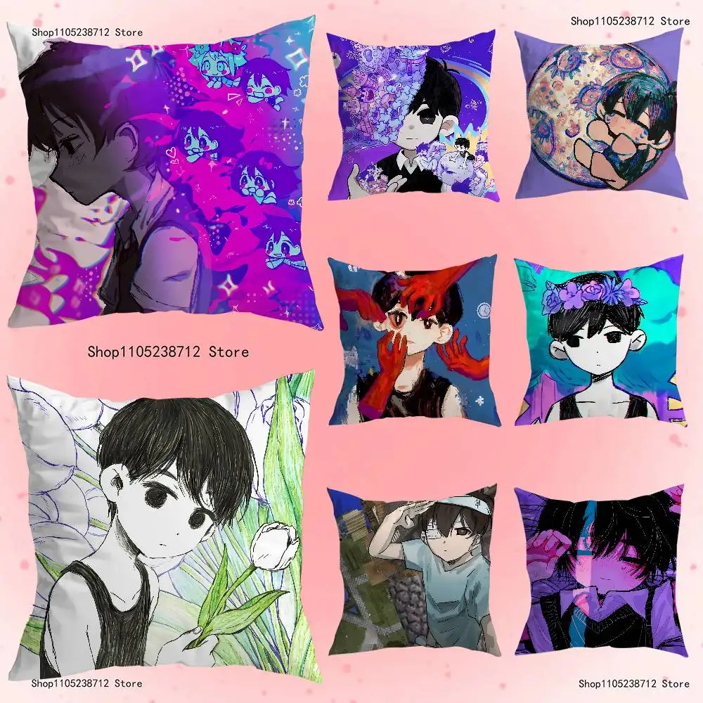 

O-OmoriS Game Pillow Case Plush Pillow Cases Home Decoration Pillow Cover for Sofa Bed Chair Living Room