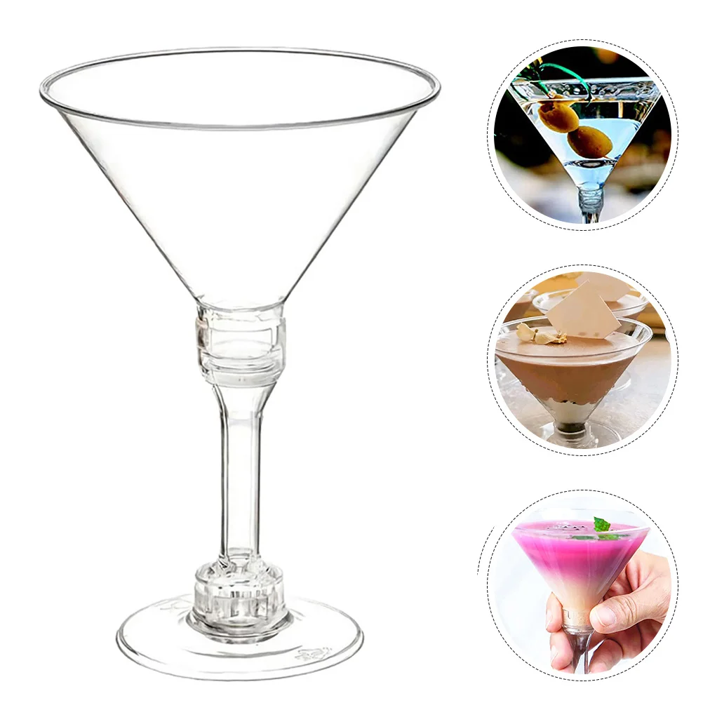 

50Pcs Cocktail Glasses Transparent Plastic Disposable Elegant Design Party Bar Wedding Dessert Ice Cream Cups Clear Glasses