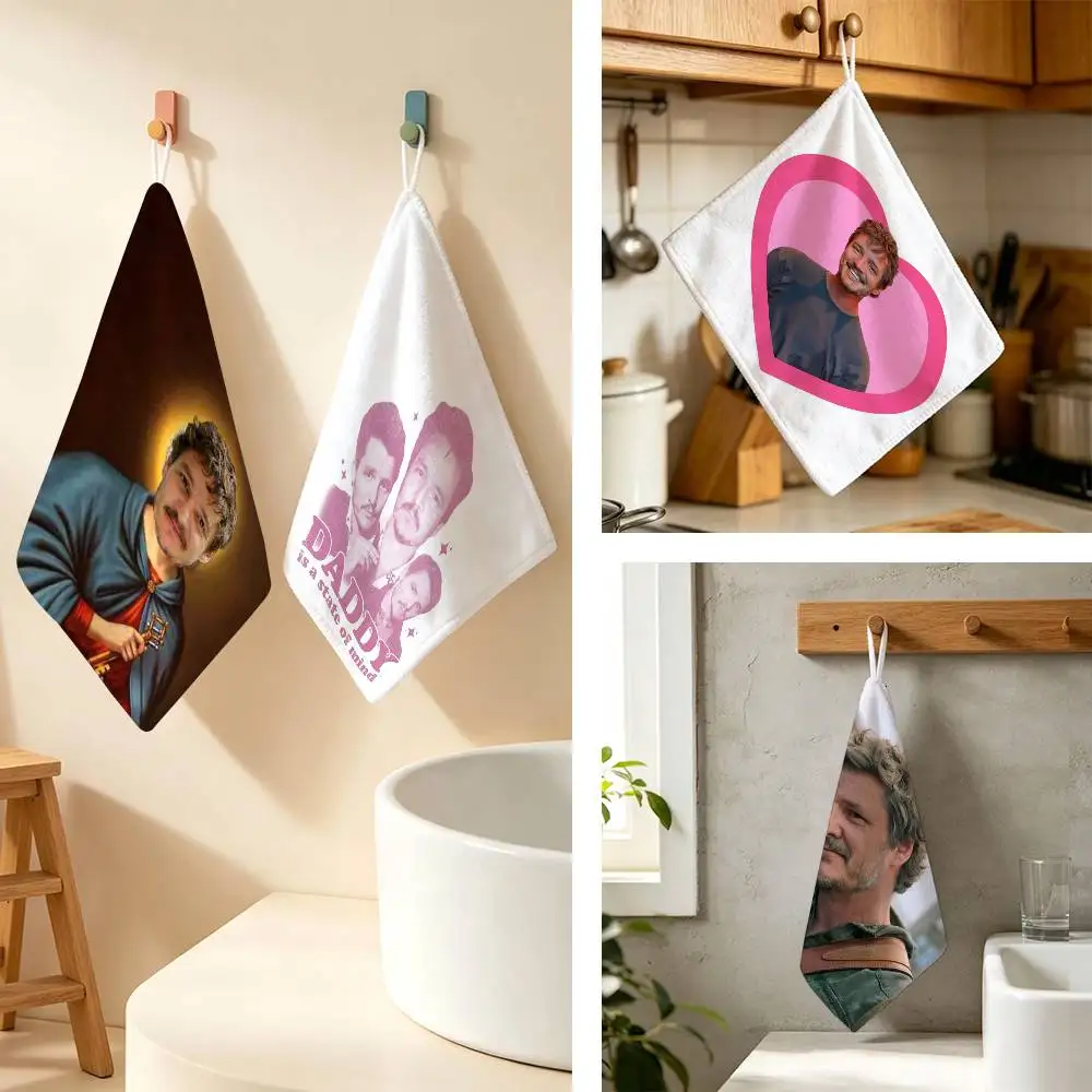 Hot Actor P-Pedro Pascal Polyester Cotton Daily Towel Hanging Kitchen Hand Wiping Cloth Durable for Whole House Use
