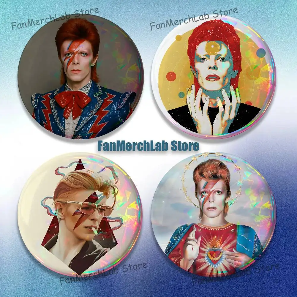 D-David Singer B- Bowies Anime Enamel Pin Badge Cartoon Round Brooch Accessories on Backpack Gifts