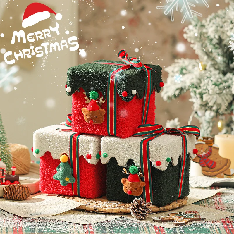 1-4PCSChristmas Decoration Handmade Christmas Gift Box Candy Box Christmas Eve Exquisite Apple Box Festive Storage Box Gift Box