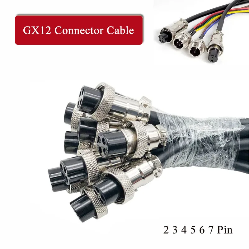 GX12 Extension Line M12 2 3 4 5 6 7 Pin Aviation Plug Male Female Connector Cable 5A Industrial Grade Welding Connection Cord