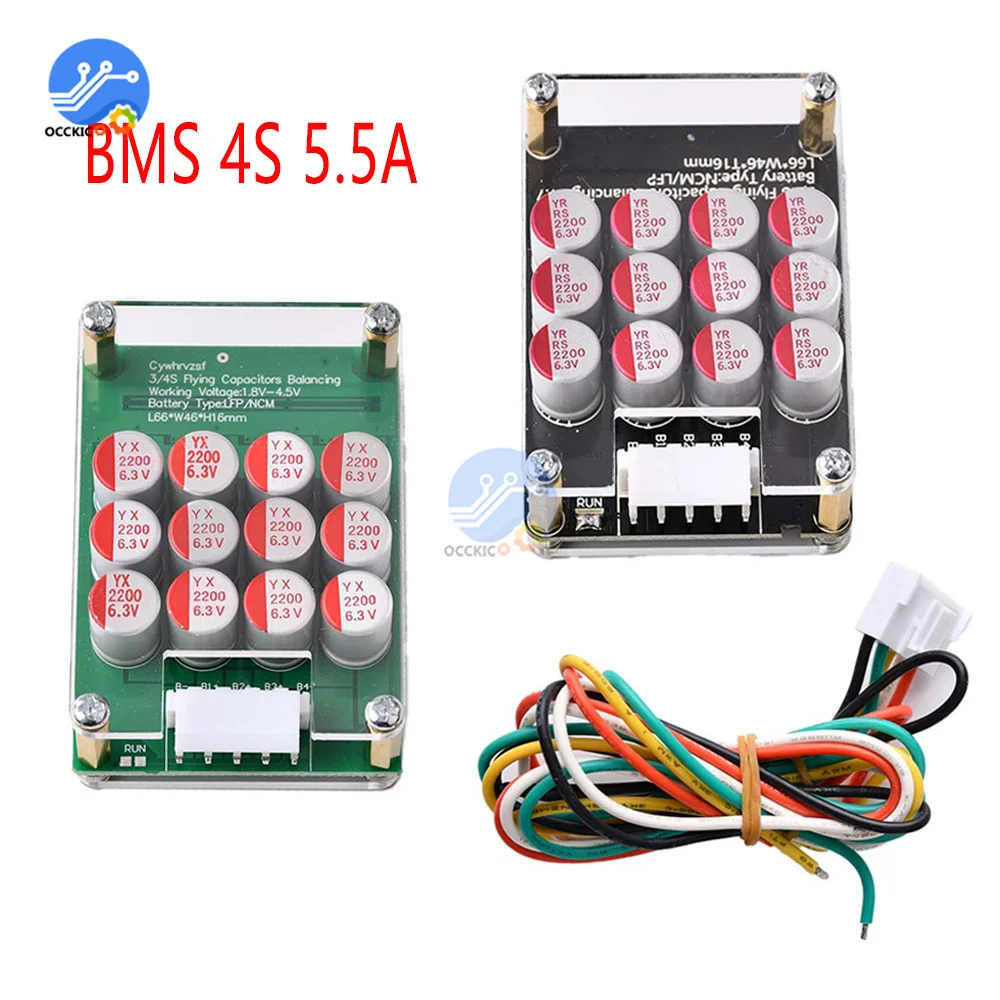 5.5A BMS 4S نشط الموازن مجلس ليثيوم أيون Lifepo4 عفرتو البطارية مكثف المعادل نقل الطاقة مع حالة وقائية
