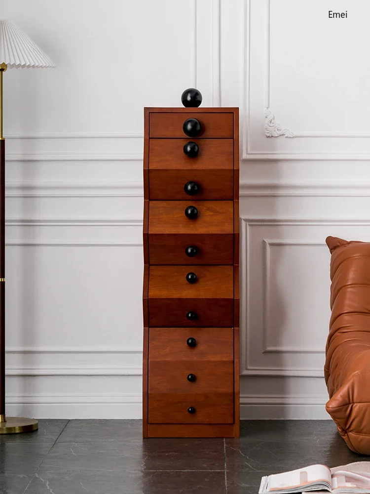 Retro Domestic Solid Wood Chest of Drawers Creative Irregular Storage Cabinet Furniture