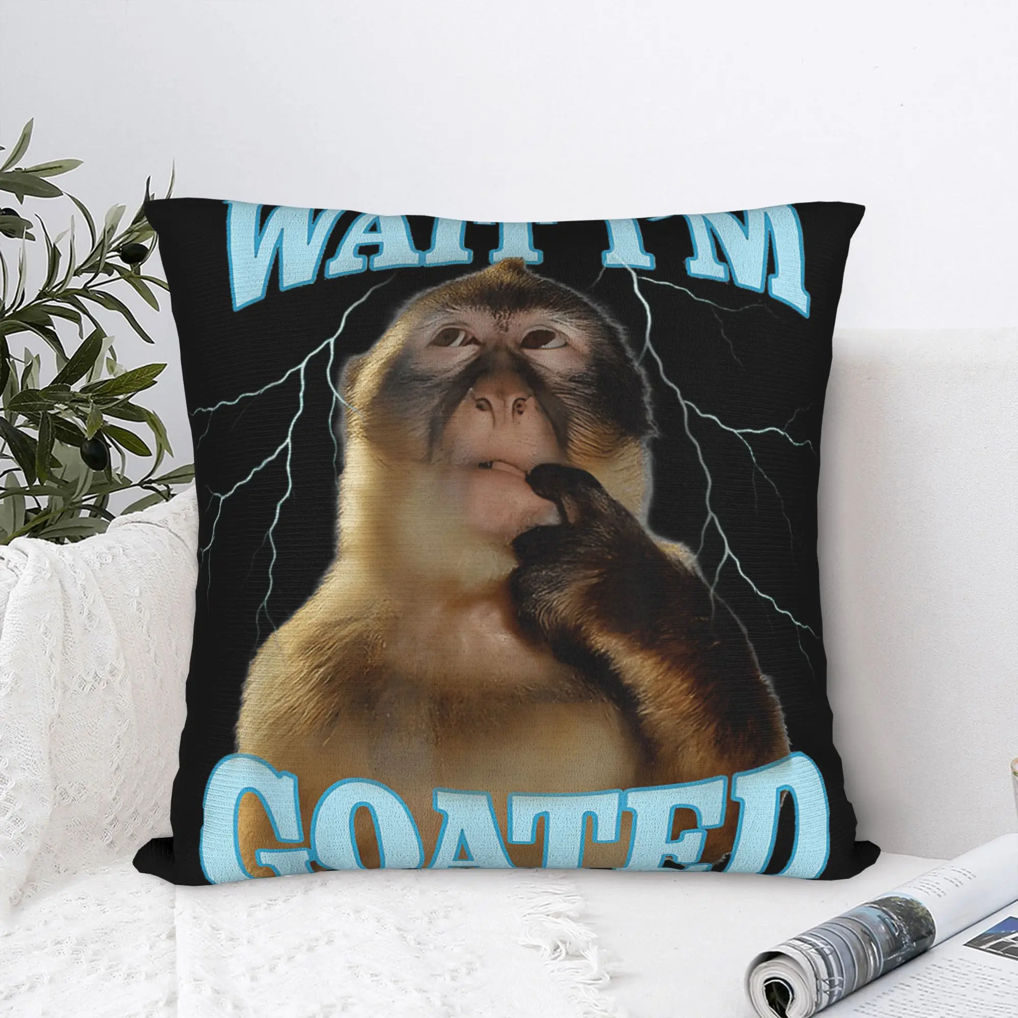Thinking Monkey Meme Pillow Case  Design Pillow Cover Kawaii Pillowcases For Living Room Sofa