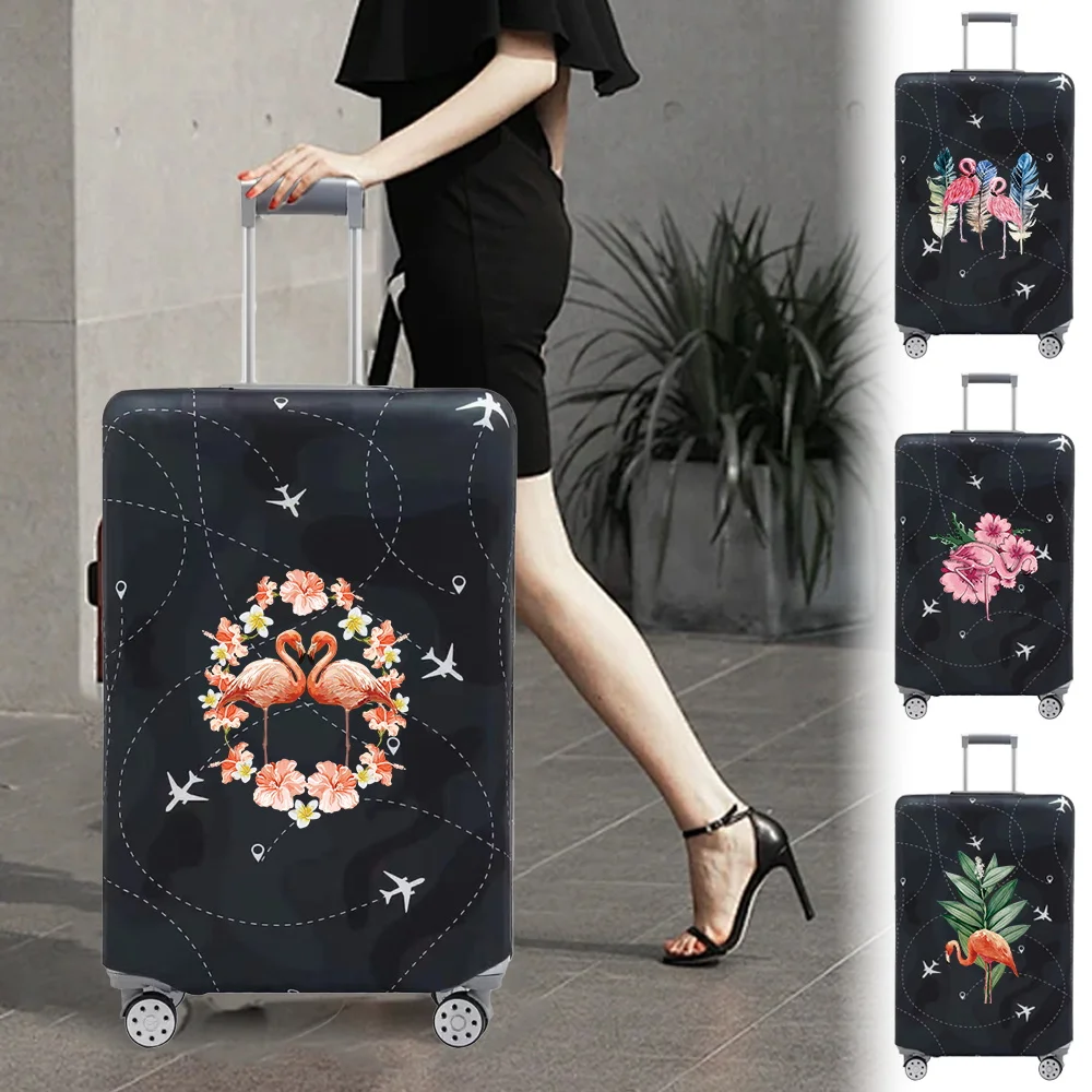 Luggage Cover Stretch Fabric Suitcase Protector Baggage Dust Case Cover Suitable for18-32 Inch Suitcase Case Flamingo Series