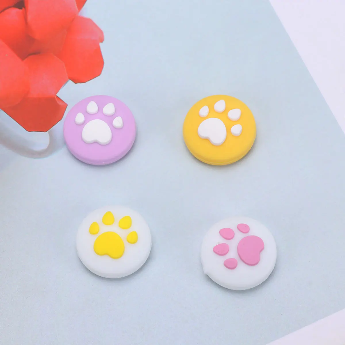 4 قطعة كم حماية الروك سيليكون القط مخلب تصميم عصا التحكم غطاء عدم الانزلاق أداء الألعاب محسن اختيار هدية