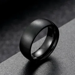 Men Stainless Steel Rings Black Solid Simple Vintage Rings for Men Wedding Bands Christmas Party Jewelry
