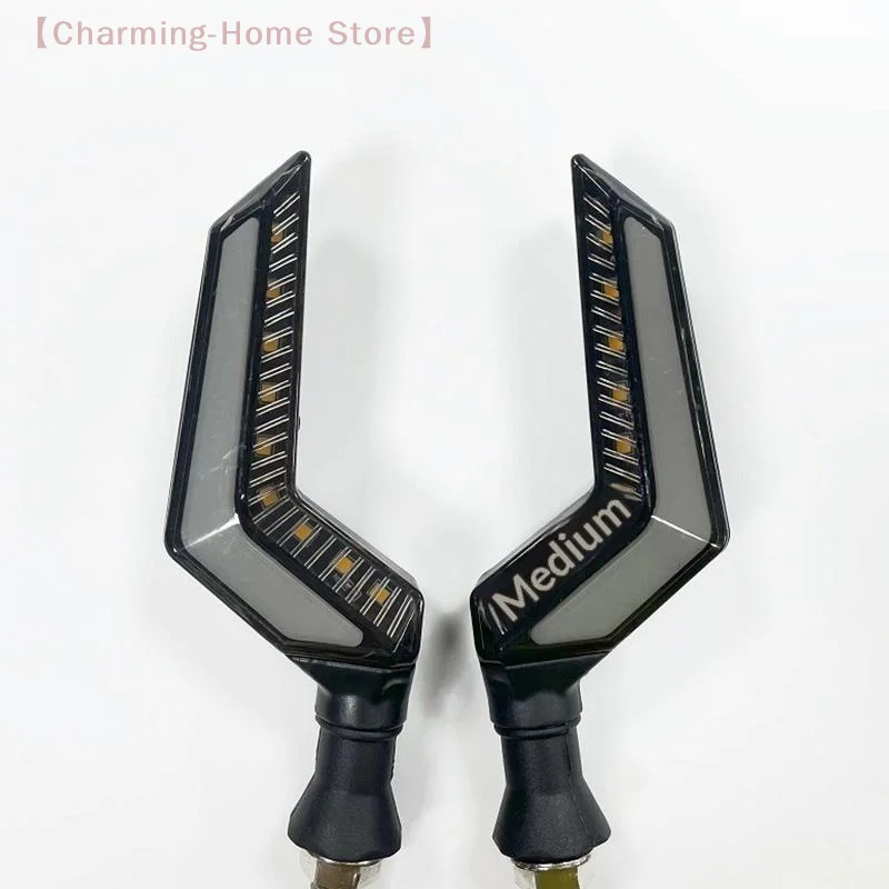 【M】Motorcycle Modification Parts Dual-color Flowing Angel Wing Turn Signals 12V Universal Dual-color Flowing LED Turn Signals