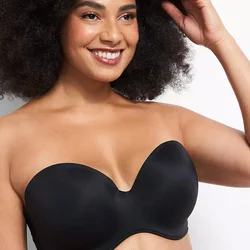 Strapless Push Up Bra Full Support Strapless Push Up Bra Detachable Strap Bra Convertible Bandeau Bra Beauty Back Underwear