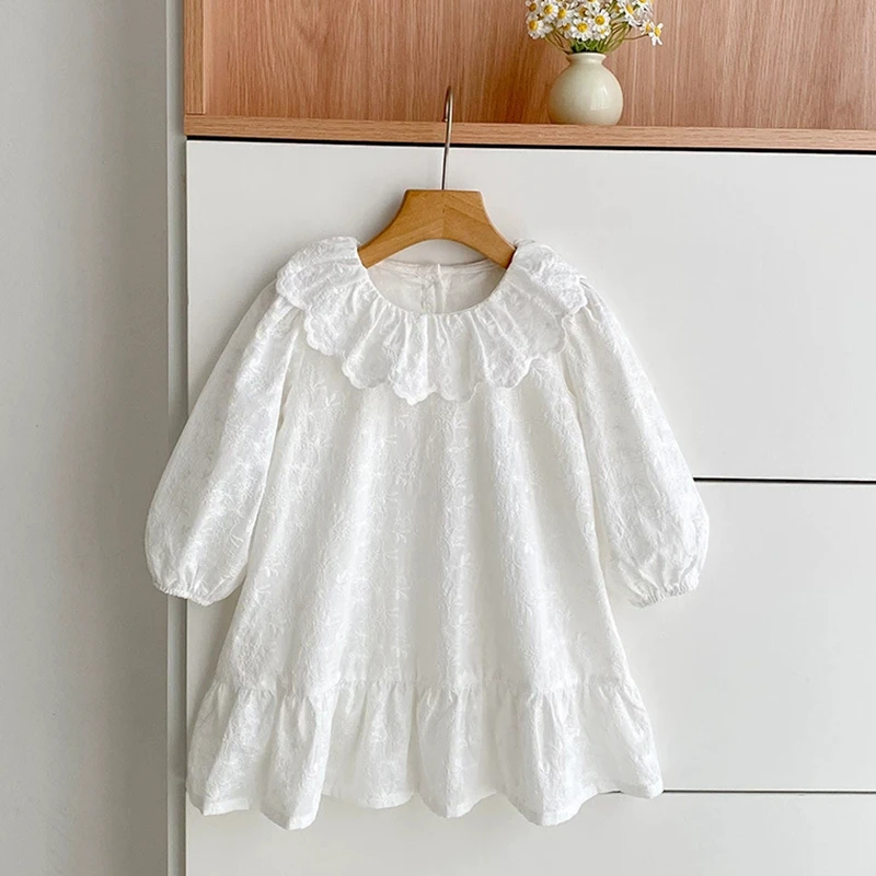 

Платье для маленьких девочек с длинными рукавами, милые праздничные платья принцессы для девочек, детские платья с рюшами и кружевной вышивкой, детские платья