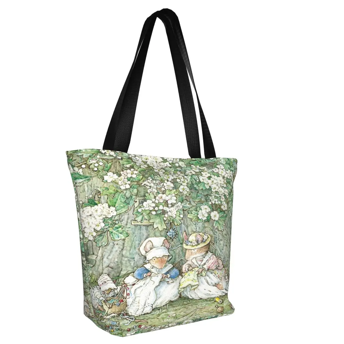 Brambly Hedge Hawthorn Blossom And Babies Casual Shoulder Tote Shopping Bag Large Capacity Wider Handloom For Halloween Gift