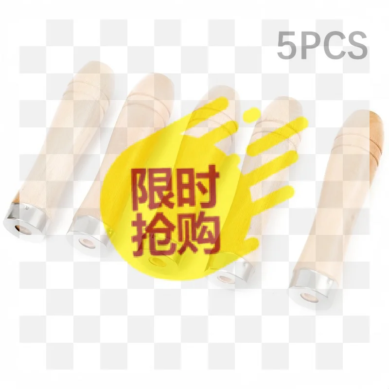 【BA】5pcs Wooden File Handle Replacement Strong Metal Collar For File Craft Tool 9cm Wood Rasp Woodworking Polishing Rust-Proof