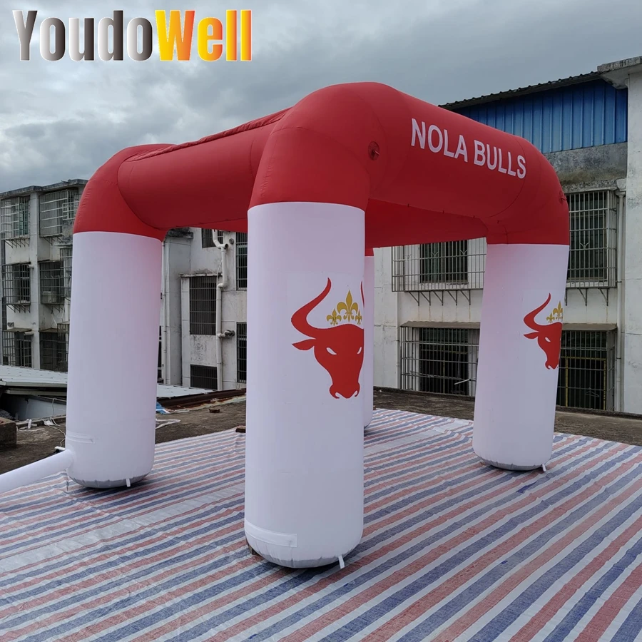 Promotional Red And White 3.5mW And 3mH Inflatable Arch Tent For Advertising Marketing Event Exhibition Decoration Party