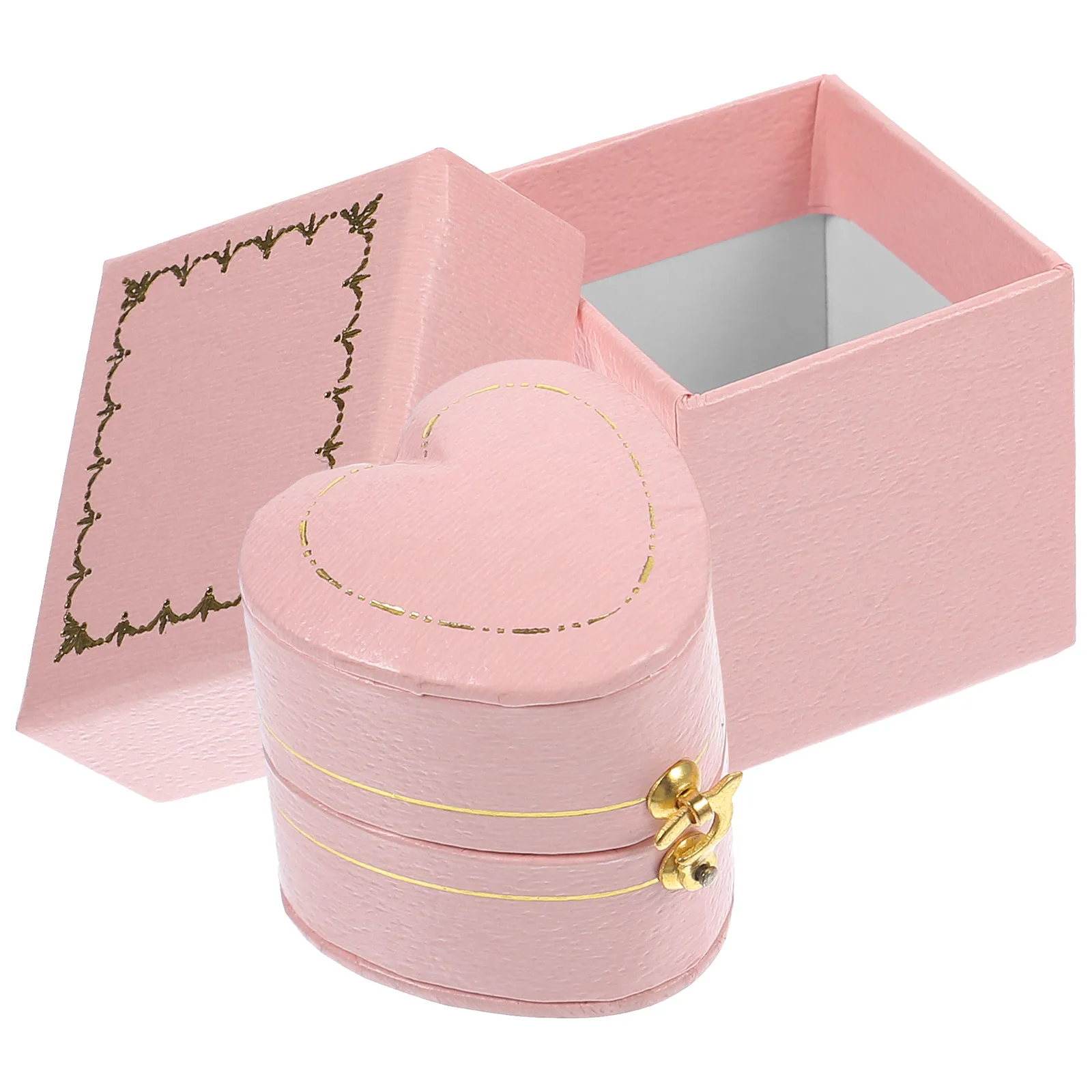 

Heart Shaped Jewelry Box Wedding Ring Holder Engagement Case Gift Boxes for Rings Earrings Necklace Storage Decorative Packaging