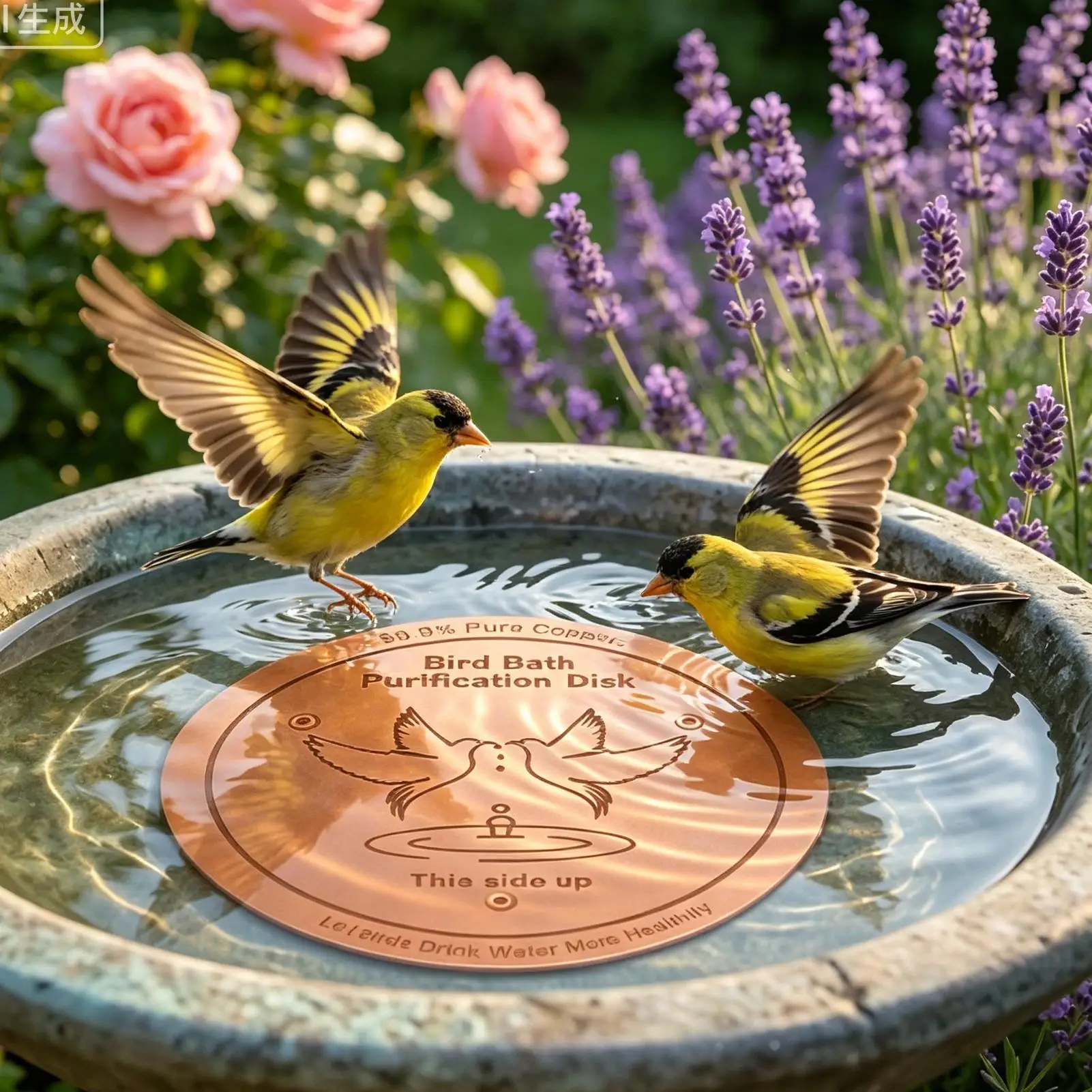Copper Plate For Bird Bath 10cm Water Purification Copper Disk Bird Bath Purifier Plate For Outdoor Garden Backyard Patio