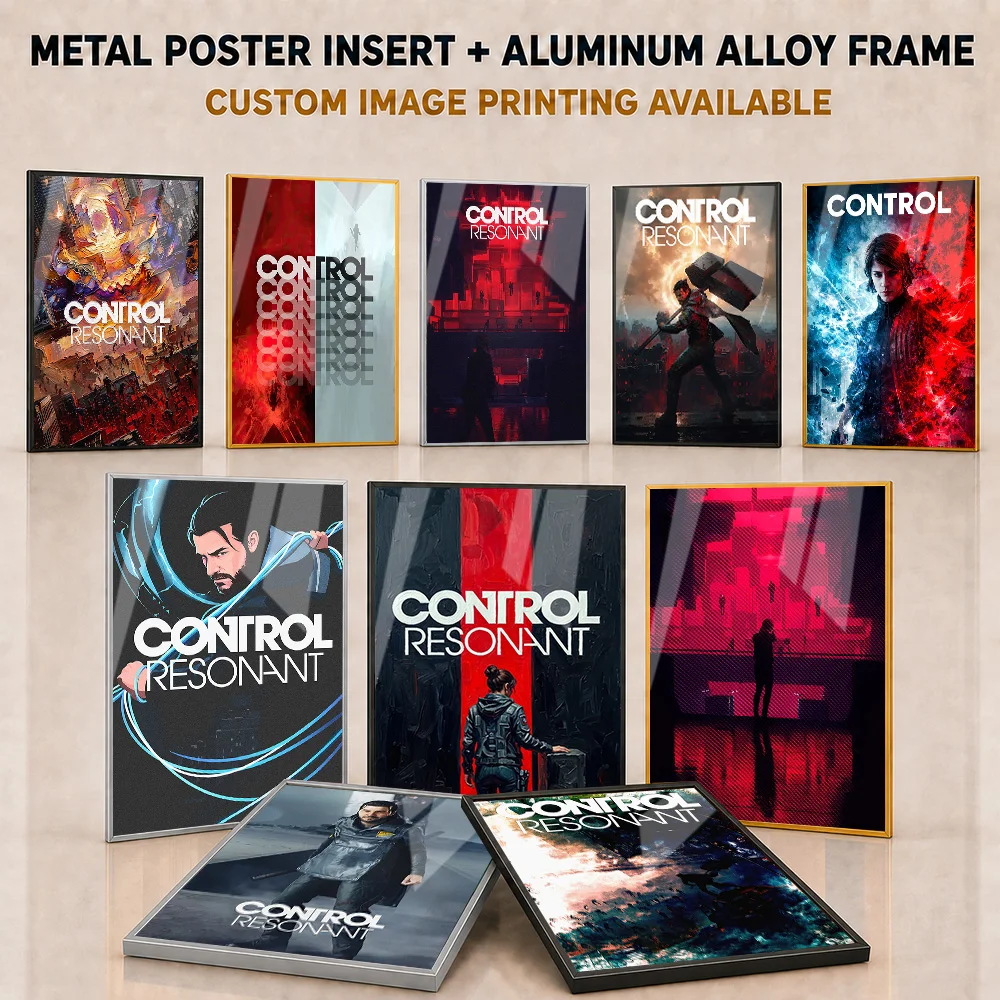 Control Metal Poster With Aluminum Alloy Frame Personalized Intense Combat Operation Wall Art For Game Room Action Lover Gift
