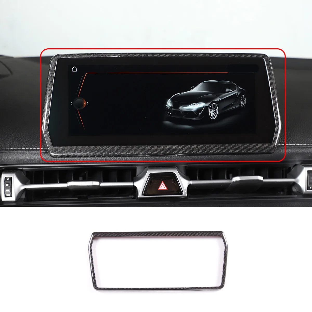 

Carbon Fiber Car Center Dashboard GPS Nagivation Screen Frame Trim For Toyota GR Supra A90 A91 2019-2025 Decorative Accessories
