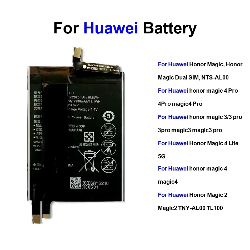

Аккумулятор мобильного телефона 2900-4800 мАч для Huawei Honor Magic 2 3 4 MAGIC4 Pro Lite 5G HB566680EFW HB586680EFW HB386689ECW
