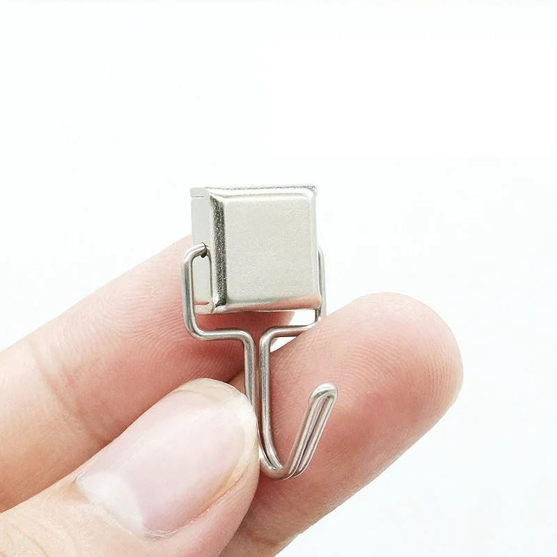 2-50PCS Magnetic Hooks with Swivel Mini Magnet Hook Multi-Purpose Storage Hooks for Hanging Keys Towels Gloves Kitchen Hangers - view 3