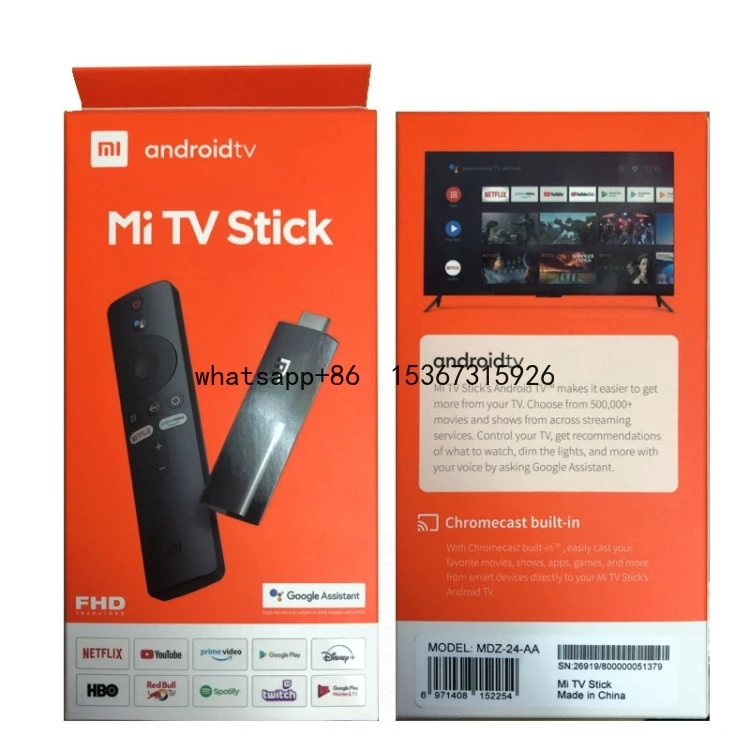 

Global Version Original Xiaomi Mi Android TV Stick Quad Core Cotex A53 RAM 1GB + ROM 2GB EU Plug xiaomi Smart TV Sticks