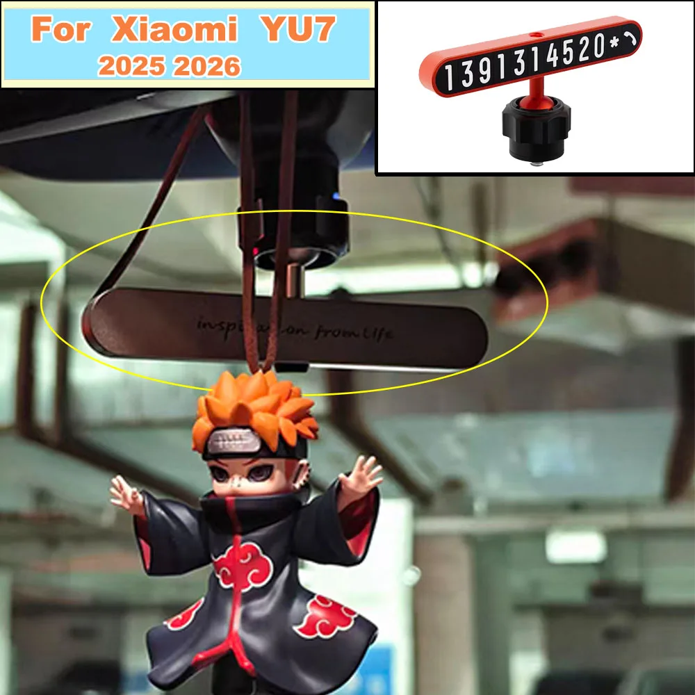 Hidden Temporary Parking Number Sign For Xiaomi YU72025 2026 Privacy Move Car Contact Plate Luminous Digits Auto Interior