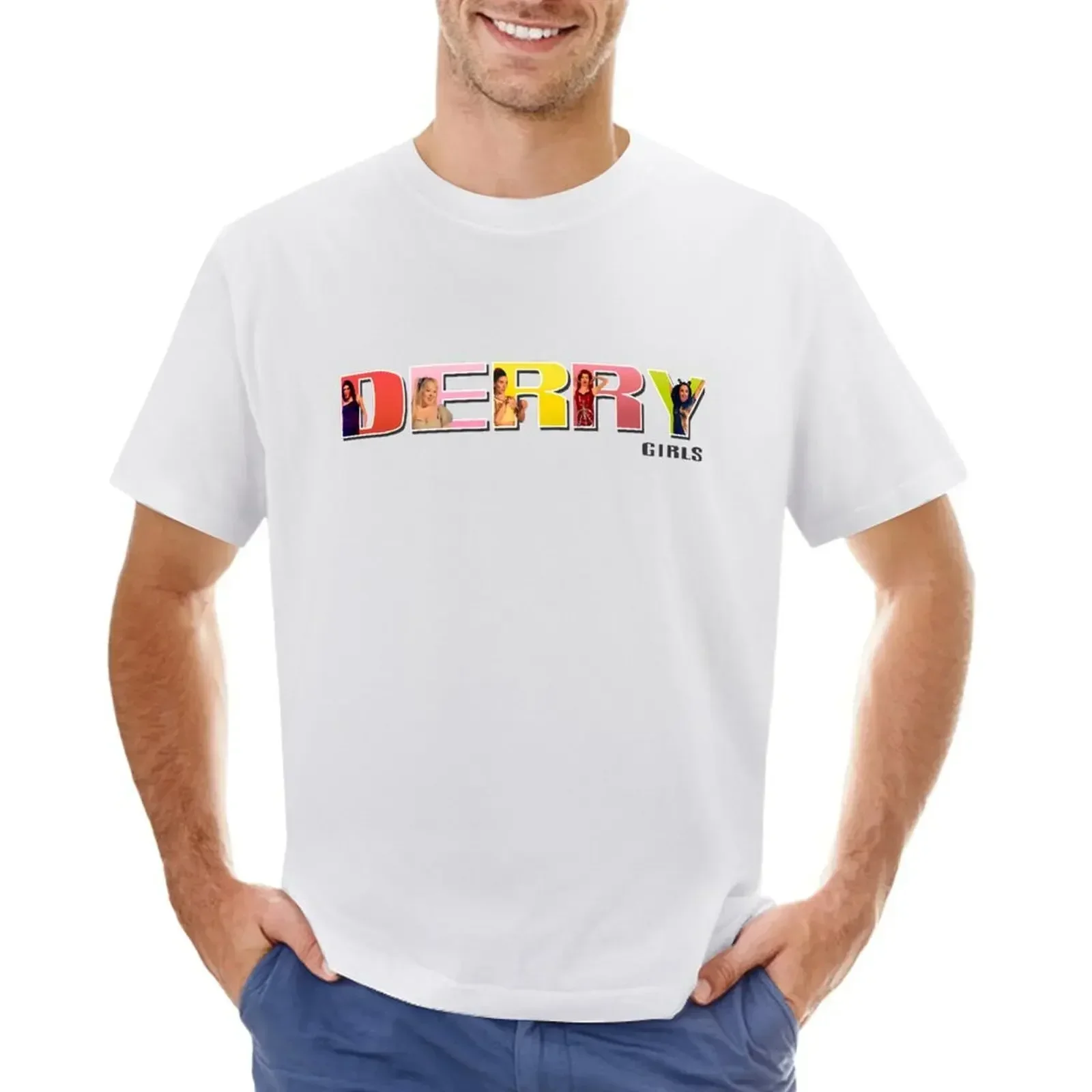 mens summer Tops Hattori  Classic harajuku mens summer Tops Spice Derry girls parody T-shirt graphics blanks Men's cotton t