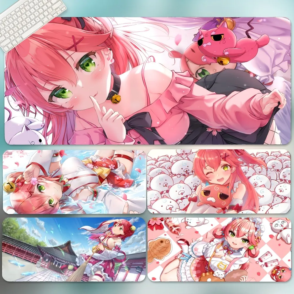 Game Hololive YouTube Sakura Miko Cosplay Mousepad Large Gaming Mouse Pad LockEdge Thickened Computer Keyboard Table Desk Mat